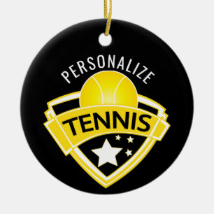 Tennis 🎾 Logo Design Ceramic Tree Decoration