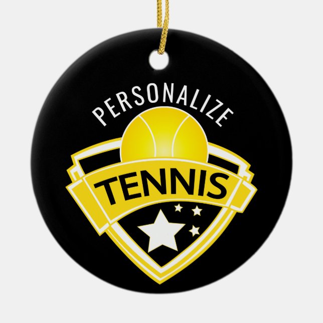 Tennis 🎾 Logo Design Ceramic Tree Decoration (Front)