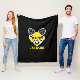 Tennis Logo with DIY Name Fleece Blanket