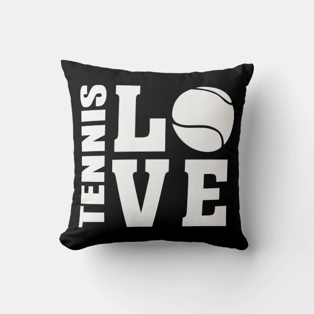 Tennis Love Black Cushion (Front)