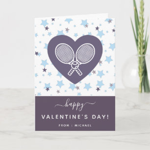 Tennis Love Crossed Rackets Personalised Romantic Card