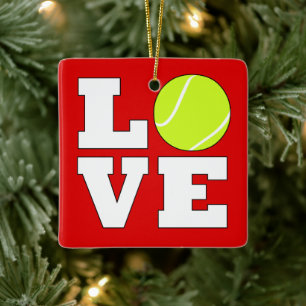 Tennis LOVE Custom Colour Christmas Ornament