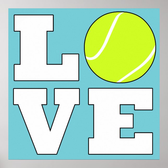 Tennis LOVE Custom Colour Square Poster (Front)