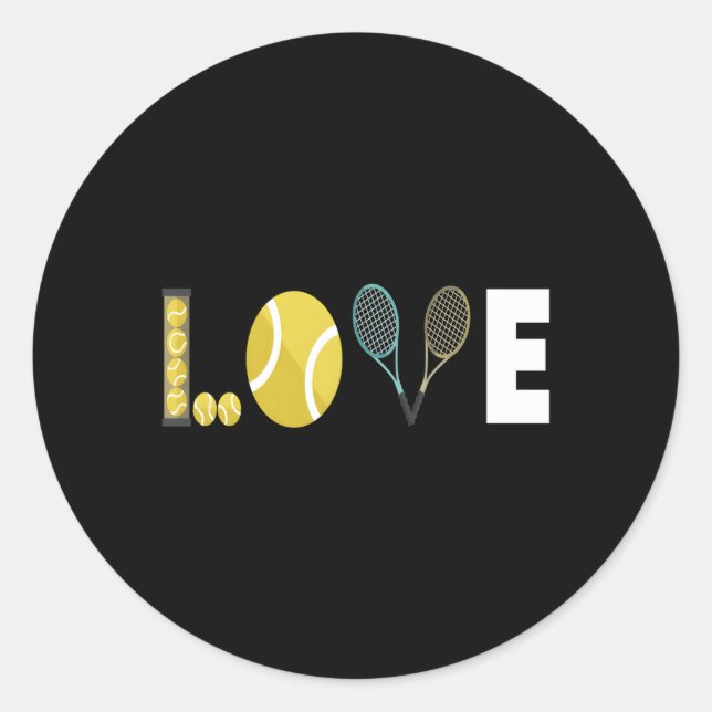 Tennis Love I Tennis Racket Tennis Ball Tennis Pla Classic Round Sticker (Front)