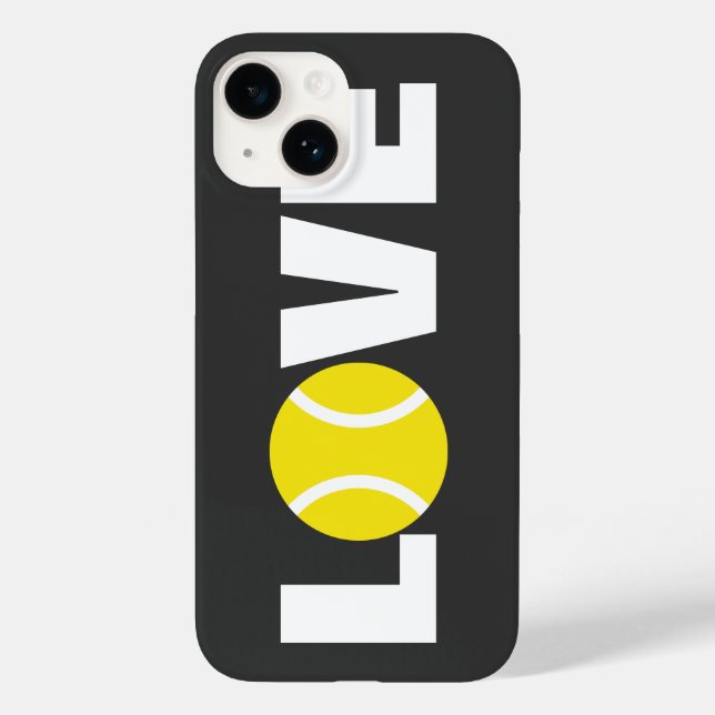 Tennis love iPhone 14 case cover with ball design (Back)