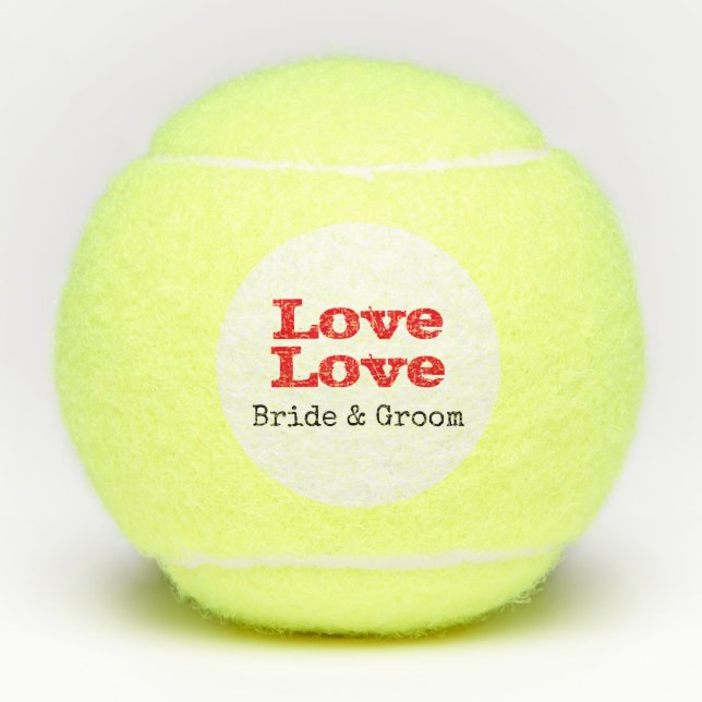 Tennis Love Love bride and groom wedding Balls (Front)