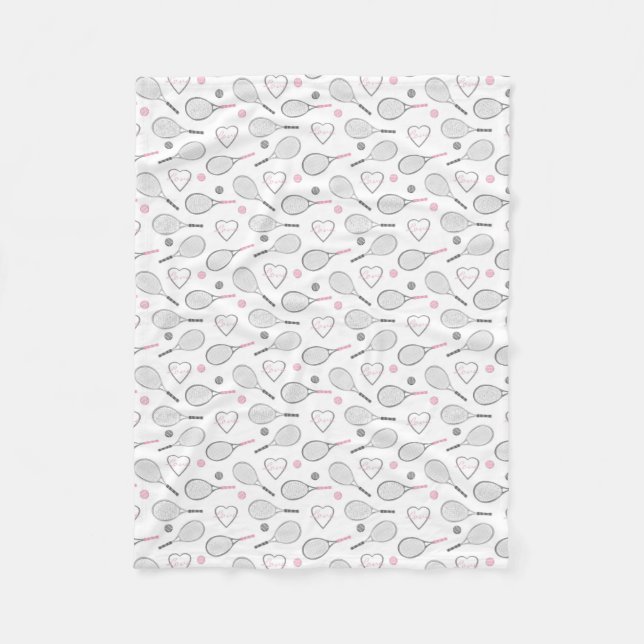 Tennis Love Pattern Fleece Blanket (Front)