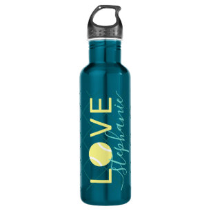 Tennis Love Personalized Teal and Yellow 710 Ml Water Bottle