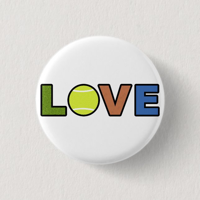 Tennis Love Round Button (Front)