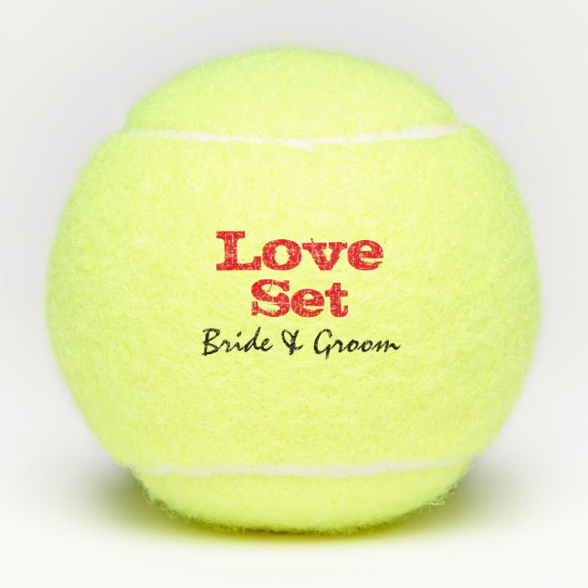 Tennis Love Set  bride and groom wedding Tennis  Tennis Balls (Front)