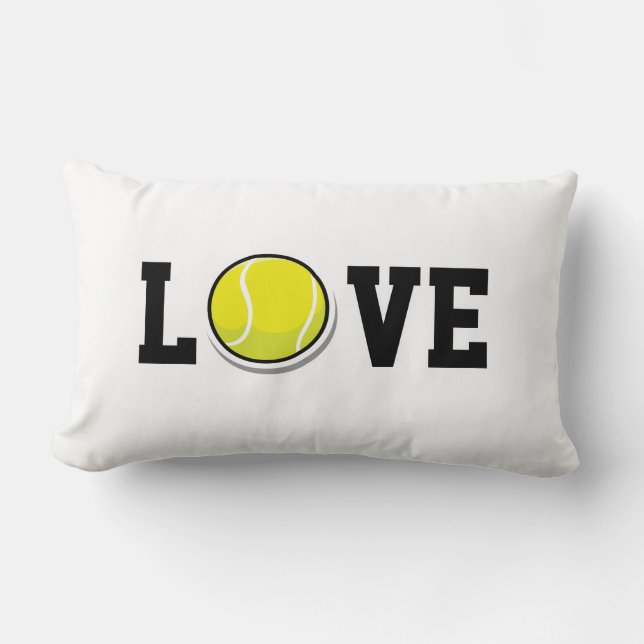 Tennis LOVE Sports Balls Fun Lumbar Cushion (Front)