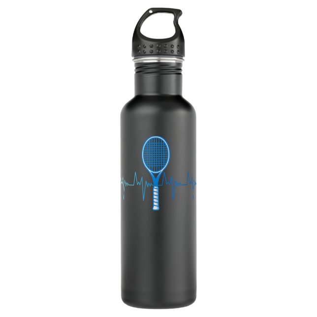 Tennis Love Tennis Heartbeat Tennis Player  710 Ml Water Bottle (Front)