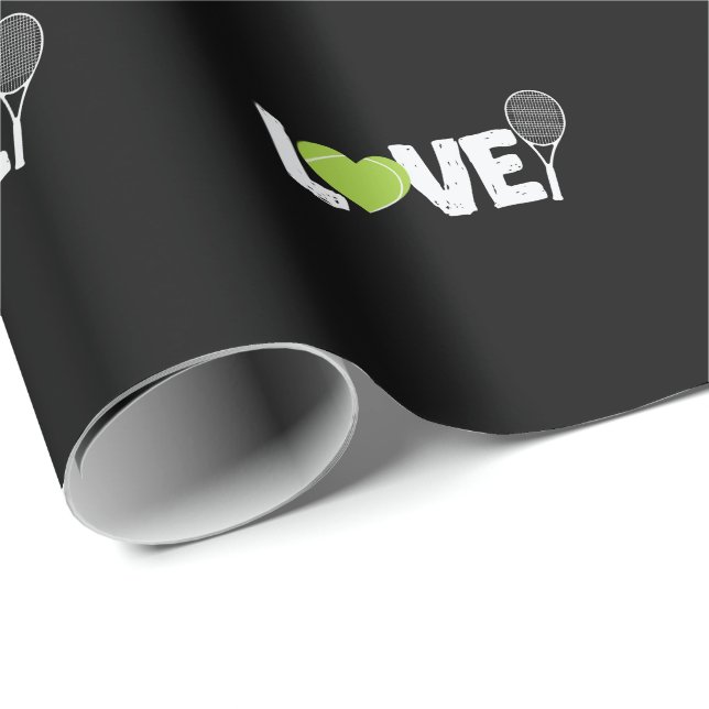 tennis "Love" tennis racket Wrapping Paper (Roll Corner)