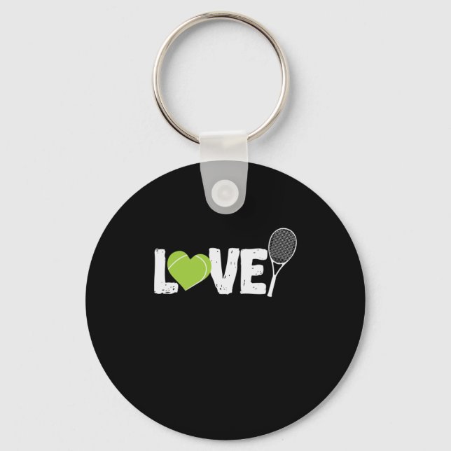 Tennis "Love" Tennisschläger Key Ring (Front)
