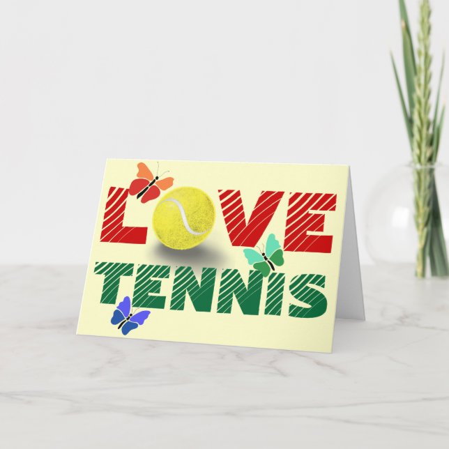 Tennis Love, Valentine's day Holiday Card (Front)