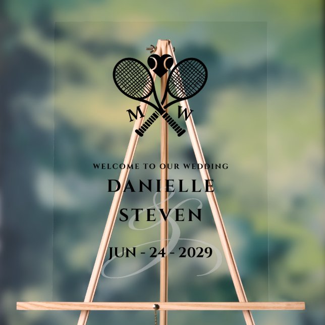 Tennis Love Welcome Acrylic Sign (Neutral)