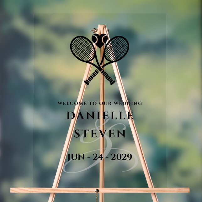 Tennis Love Welcome Acrylic Sign (Neutral)