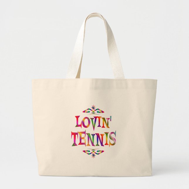 Tennis Lover Large Tote Bag (Front)