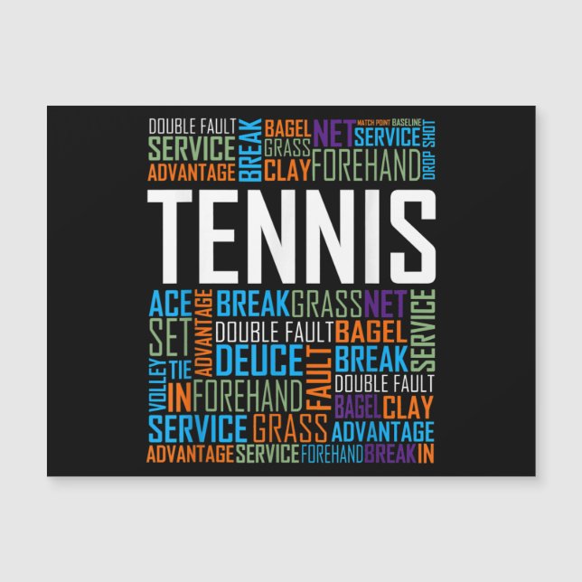 Tennis Lover Words T Shirt Gift for Players and Co (Front)