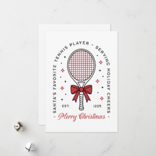 Tennis lovers funny merry Christmas greetings Holiday Card