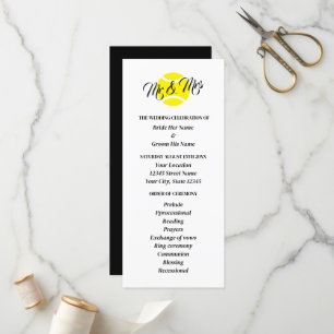 Tennis lovers wedding ceremony program programme
