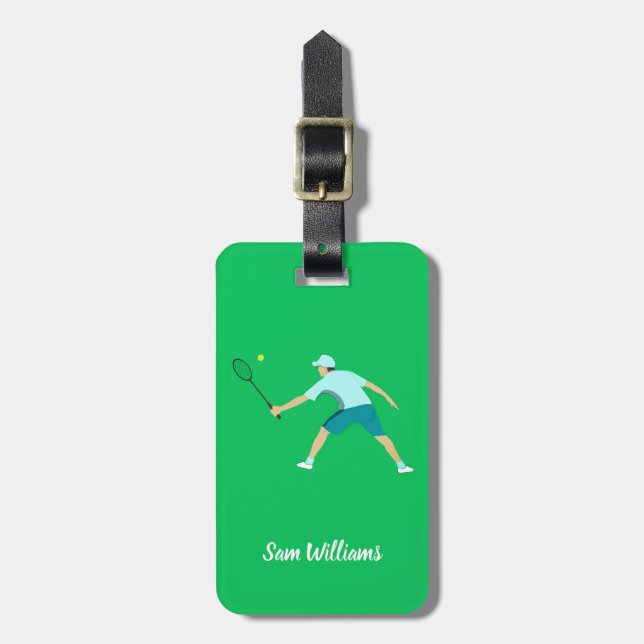 Tennis Luggage Tag (Front Vertical)
