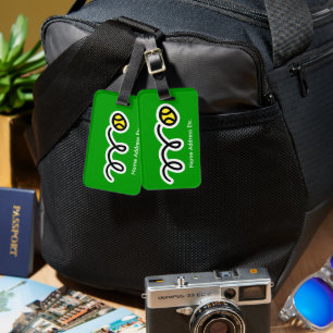 Tennis luggage travel tags with custom text