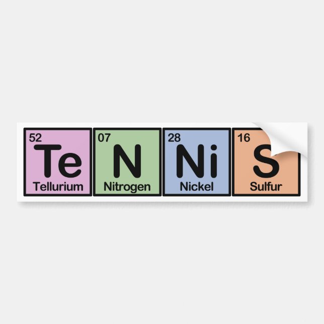 Tennis Made of Elements Bumper Sticker (Front)