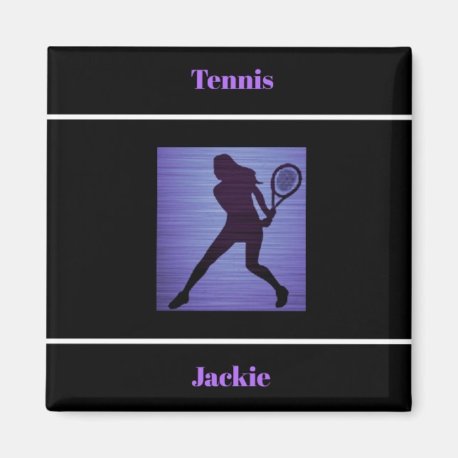 Tennis Magnet w/ Her Name! (Front)