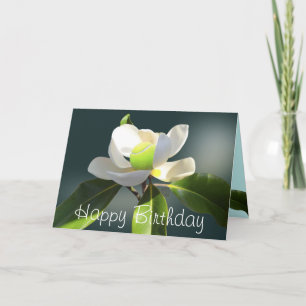 Tennis Magnolia Happy Birthday Card