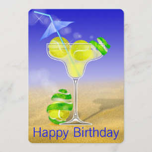 Tennis Margarita Birthday party Invitation