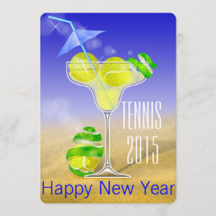 Tennis Margarita New Year's party Invitation