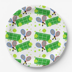 Tennis Match Paper Plate