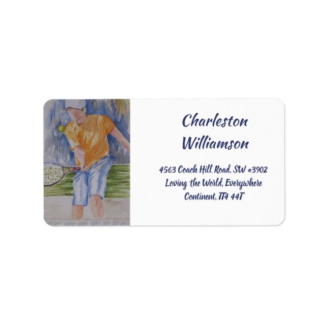 Tennis Match Personal Address Label (Front)