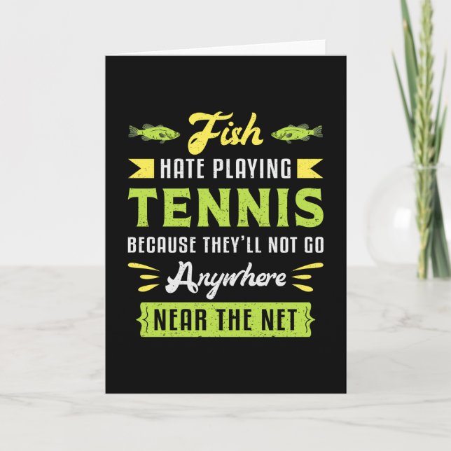 Tennis Match Player Racket Court Sports Funny Gift Card (Front)