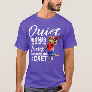 Tennis Match Racket Player Court Sports Funny Cat T-Shirt