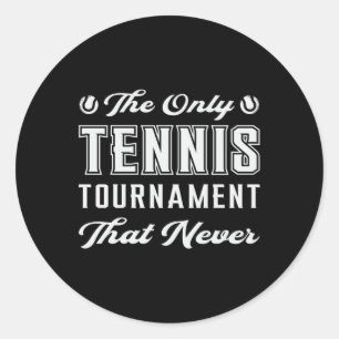 Tennis Match Racket Sports Player Court Funny Gift Classic Round Sticker