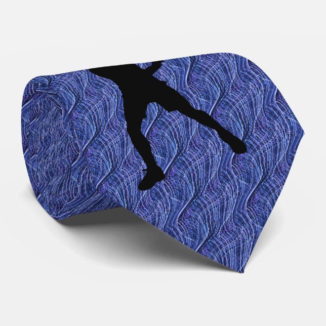 TENNIS MED. BLUE UNIQUE TIE (Rolled)