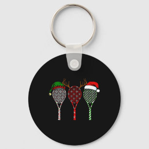 Tennis Merry Chistmas 3 Tennis Racket Christmas Key Ring