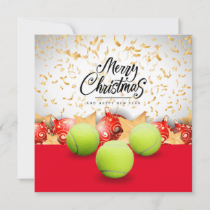 Tennis Merry Christmas and Happy New Year  Holiday Card