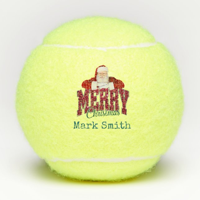 Tennis Merry Christmas to player  Tennis Balls (Front)