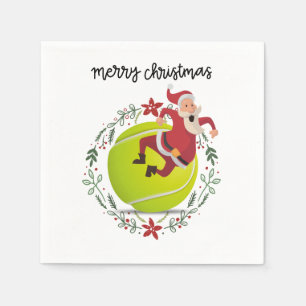 Tennis  Merry Christmas with Santa Claus  Napkin