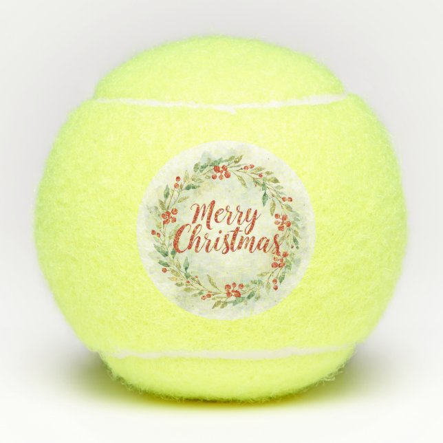 Tennis Merry Christmas with tennis ball  (Front)