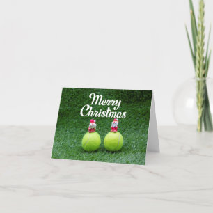 Tennis Merry Christmas with tennis ball  Santa   Card