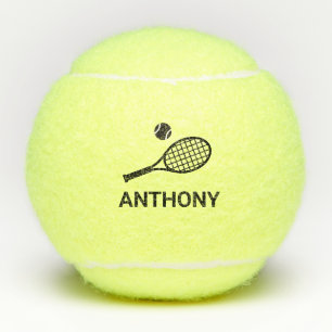Tennis Monogram Name Simple Personalised Tennis Balls