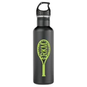 Tennis Monogram Yellow Black Personalised 710 Ml Water Bottle