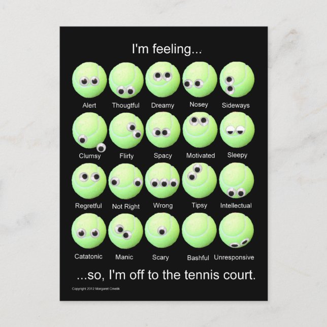 Tennis Moods Poster Postcard (Front)