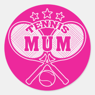 Tennis Mum Classic Round Sticker