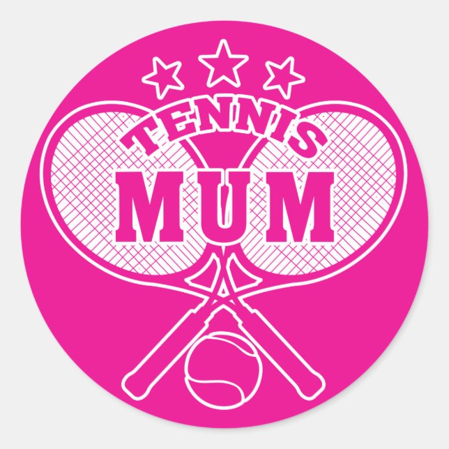 Tennis Mum Classic Round Sticker (Front)