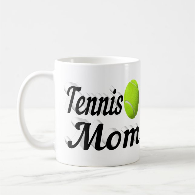 Tennis Mum half text Coffee Mug (Left)